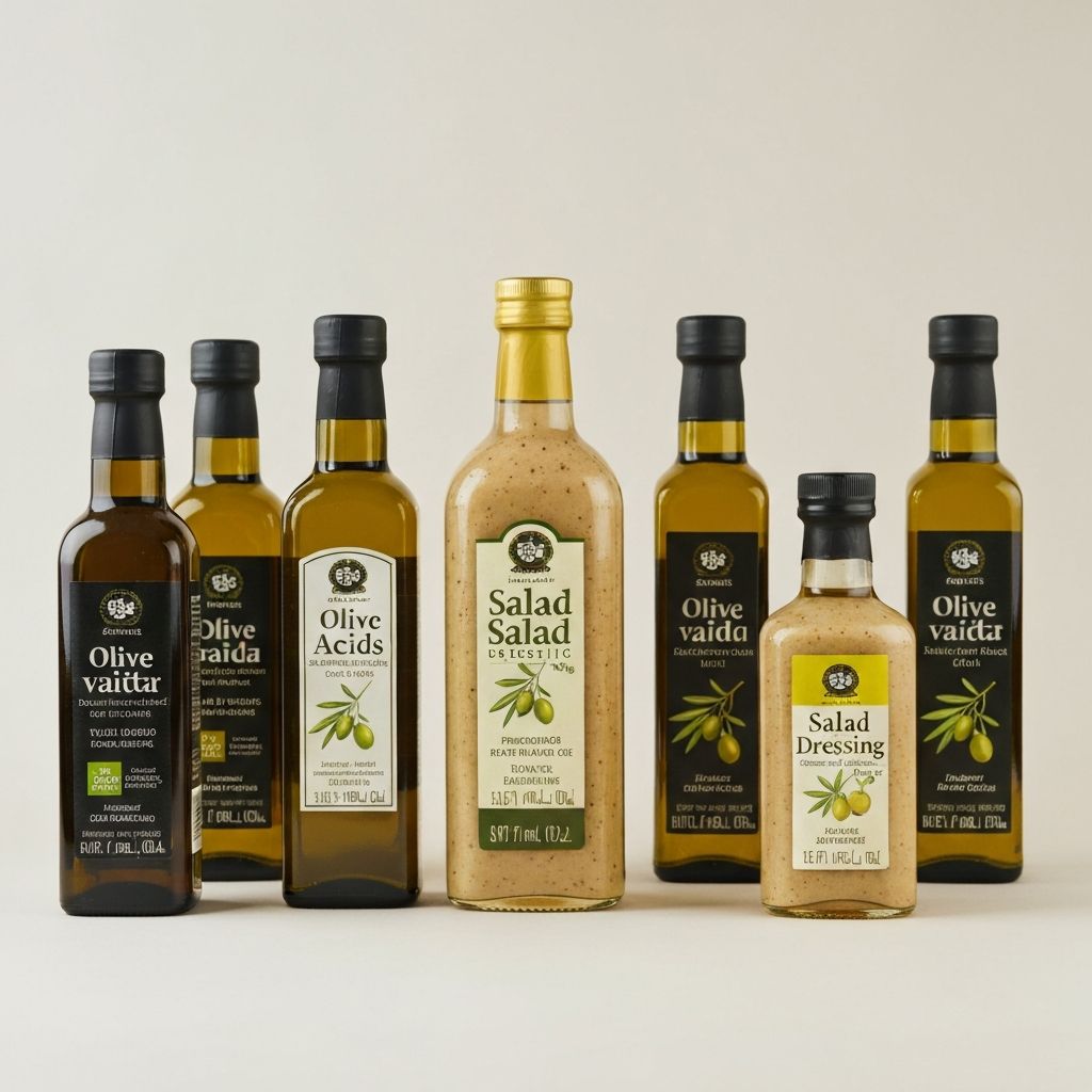 Saláta öltönyek és ehető olajok